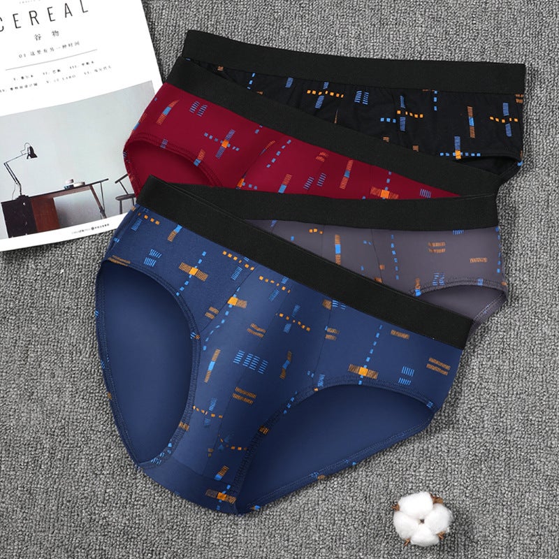 Men'S Cotton Underwear Men'S Summer Sports Breathable Briefs Men'S Fashionable Printed Cotton Plus Size Underpants Thin - Image 3