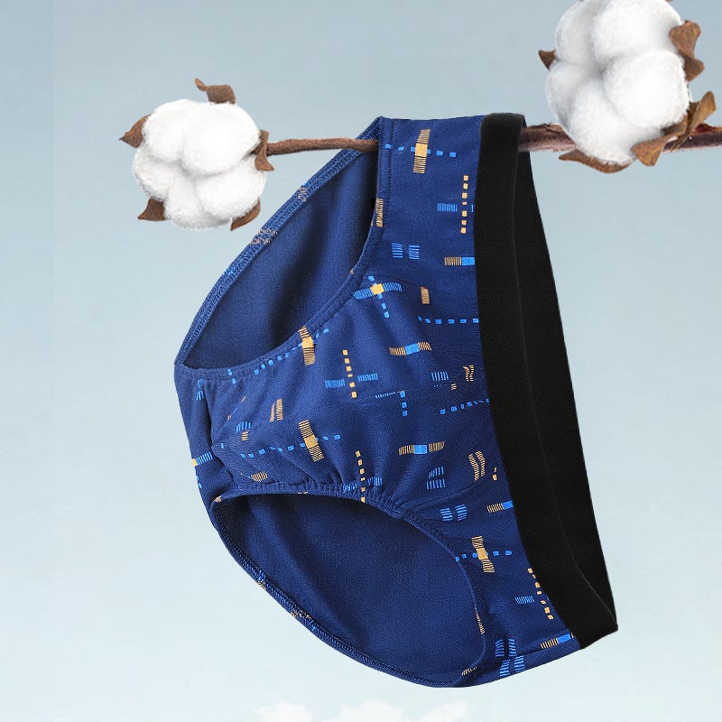 Men'S Cotton Underwear Men'S Summer Sports Breathable Briefs Men'S Fashionable Printed Cotton Plus Size Underpants Thin - Image 4