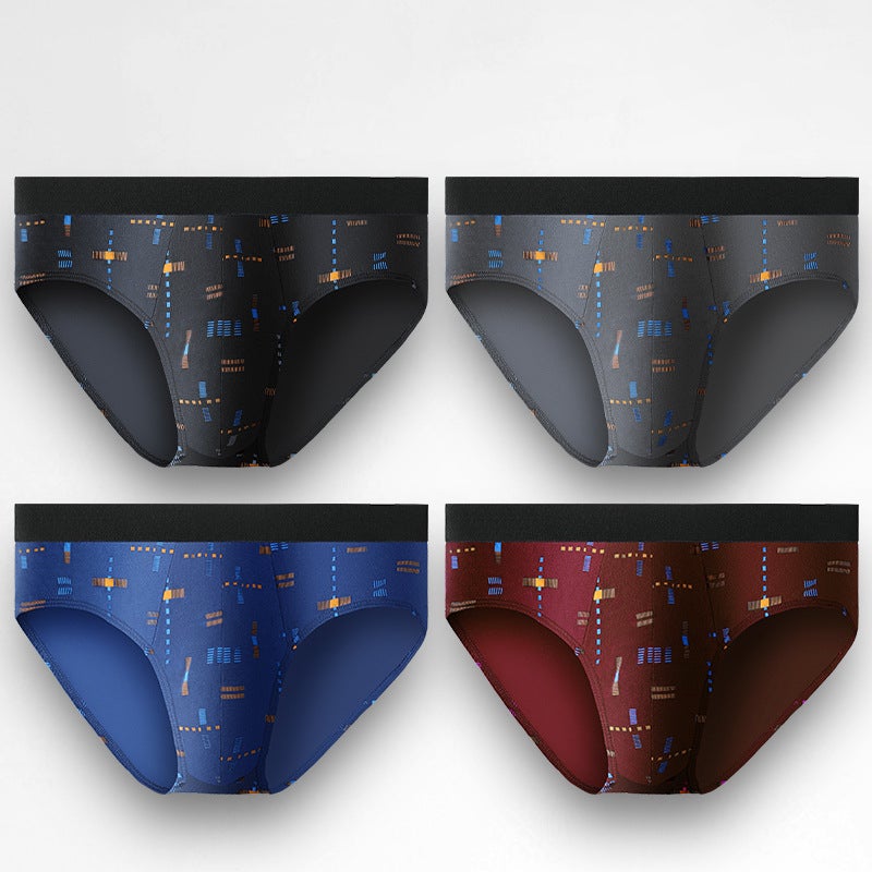 Men'S Cotton Underwear Men'S Summer Sports Breathable Briefs Men'S Fashionable Printed Cotton Plus Size Underpants Thin - Image 2