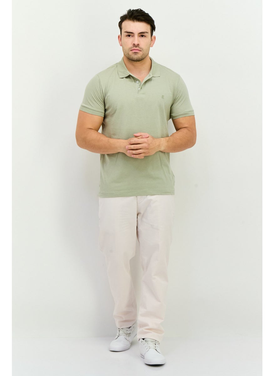 French Connection Men Regular Fit Brand Logo Short Sleeve Polo Shirt, Sage  - Image 4