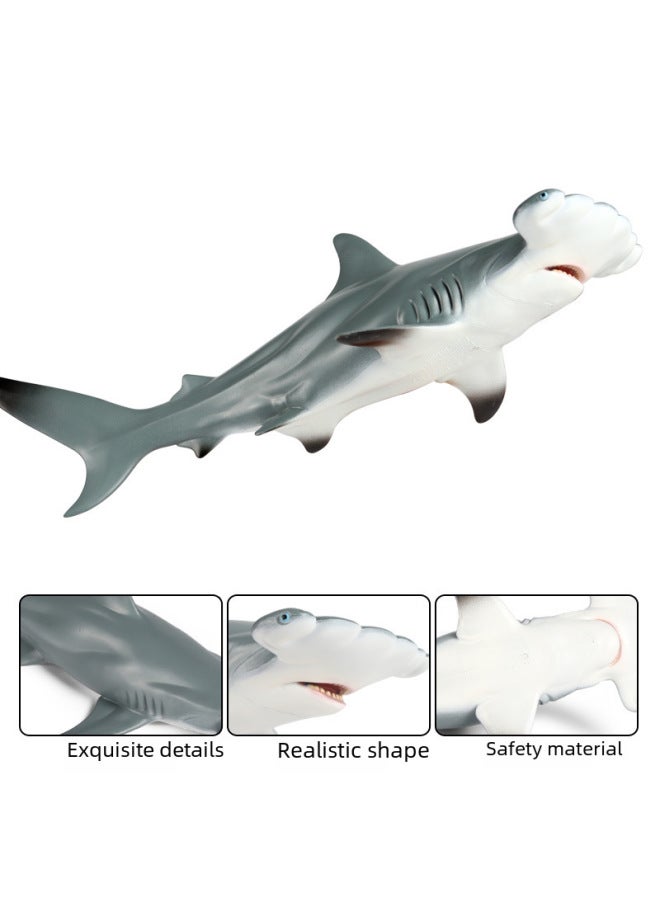 نموذج لعبة محاكاة الحيوانات البحرية للأطفال، زخارف بلاستيكية، سمك القرش المطرقة، سمك القرش النمر، القرش الأبيض الكبير، سمك القرش ميغالودون - اللون: نموذج سمك القرش النمر المجوف حوالي 0.18 كجم - Image 5