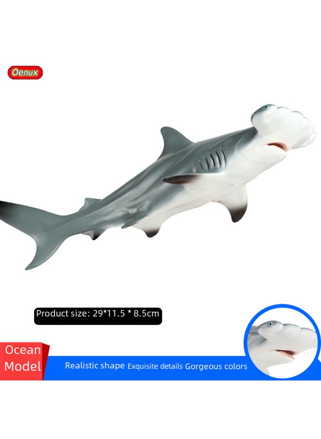 نموذج لعبة محاكاة الحيوانات البحرية للأطفال، زخارف بلاستيكية، سمك القرش المطرقة، سمك القرش النمر، القرش الأبيض الكبير، سمك القرش ميغالودون - اللون: نموذج سمك القرش النمر المجوف حوالي 0.18 كجم - Image 2