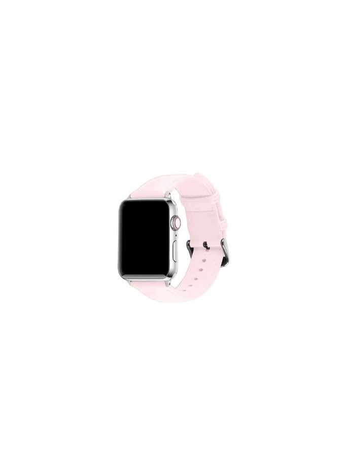 CATANES - Apple Watch Band 49mm/45mm/44mm Premium Leather Band Buckle Strap Wristband Light Pink - Image 1