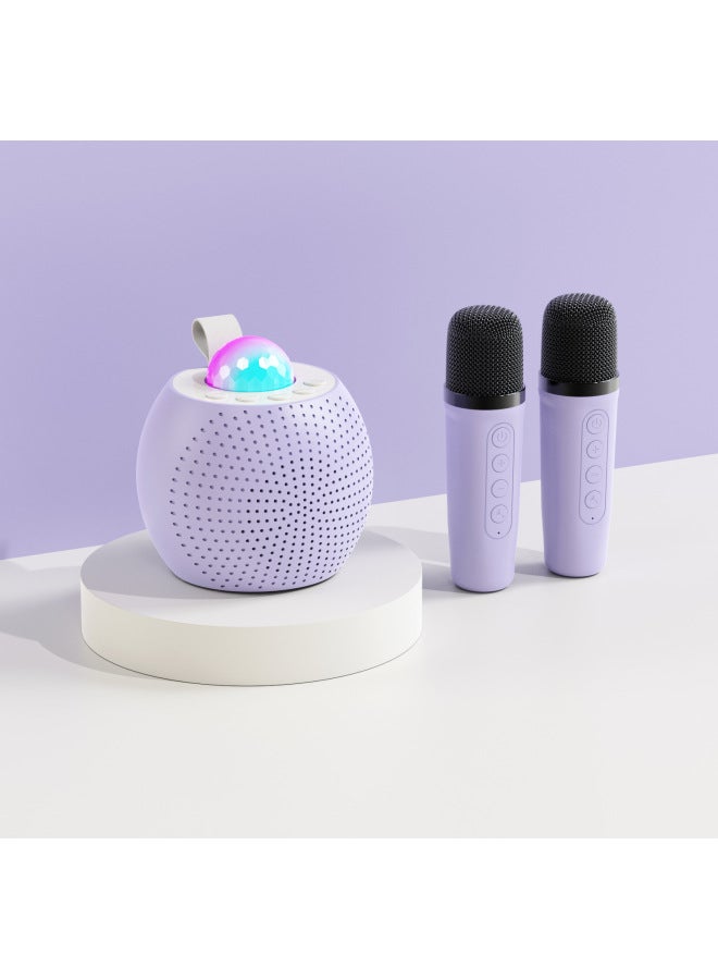 نيوترل جهاز كاريوكي بلوتوث متكامل مع إضاءة نجمية، ميكروفون قابل للفصل، سماعة خارجية، مجموعة كي تي في - Image 1