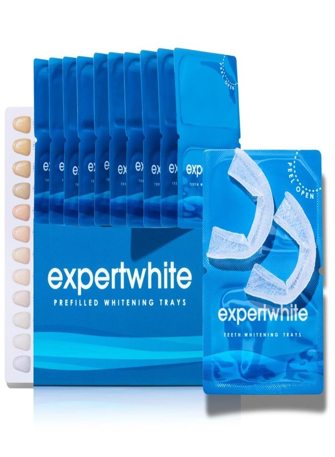 Expertwhite Prefilled+ On-The Go Teeth Whitening Trays Kit: Ready to use. PH Balanced 12% Hydrogen Peroxide Gel Filled - No Sensitivity - On-The-Go Better Than Strips Pen. Teeth (20 Trays 10-Pack) - Image 1