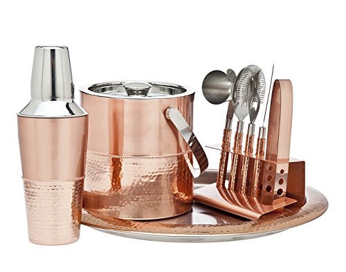 Godinger 9 Piece Barware Set Copper