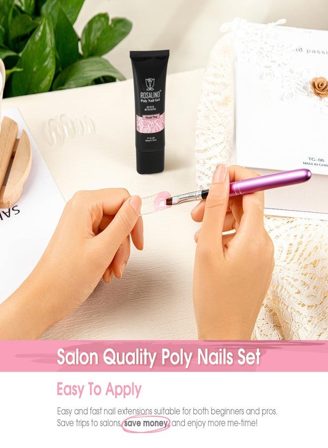 ROSALIND Pearl Pink Poly Extension Gel, 2.7 oz Pink Poly Nail Gel Builder for Nail Art Decoration, Pink Nail Thickening Extension Easy to DIY Use at Home Need UV Lamp - Image 4