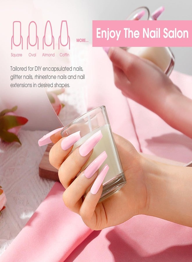 ROSALIND Pearl Pink Poly Extension Gel, 2.7 oz Pink Poly Nail Gel Builder for Nail Art Decoration, Pink Nail Thickening Extension Easy to DIY Use at Home Need UV Lamp - Image 3