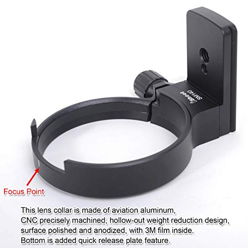 iShoot Tripod Mount Ring, Lens Collar Support Compatible with Sigma 100-400mm f/5-6.3 DG OS HSM Contemporary Lens (EF/F Mount), Bottom is ARCA Quick Release Plate for ARCA-Swiss Fit Tripod Ball Head - Image 3