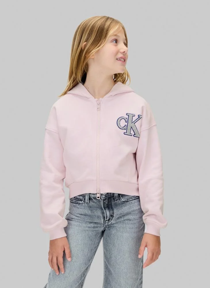 كالفن كلاين جينز Youth Logo Zip Through Hoodie