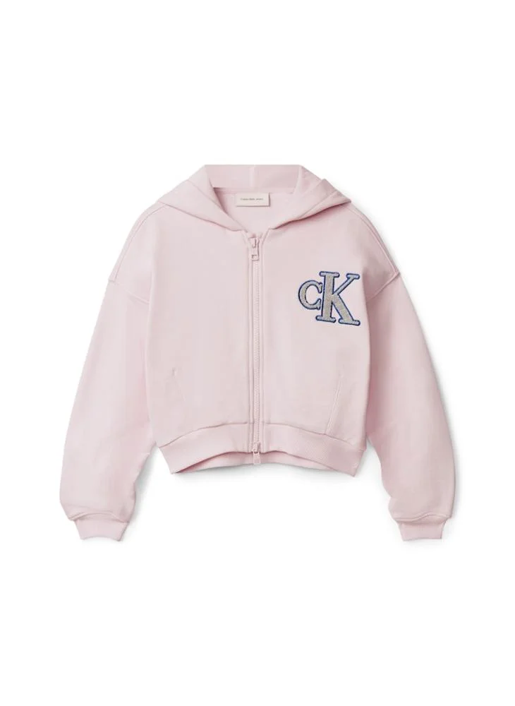 كالفن كلاين جينز Youth Logo Zip Through Hoodie