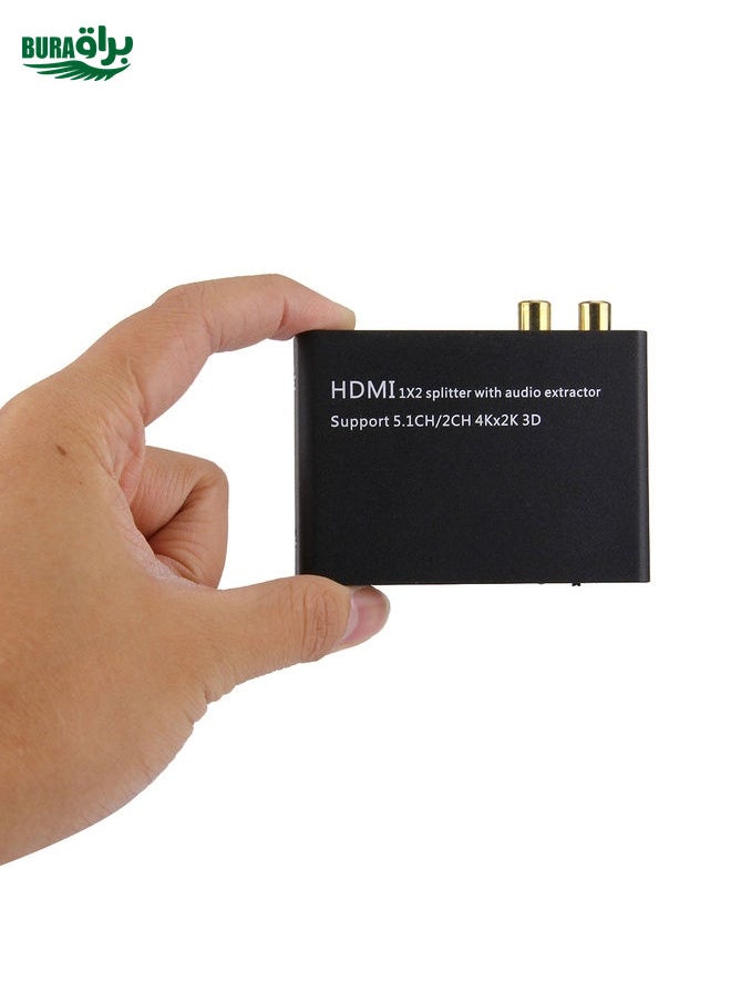 BURAQ - محول HDMI 1x2 مع مُستخلص صوت، يدعم 5.1CH / 2CH، 4Kx2K، 3D - Image 1