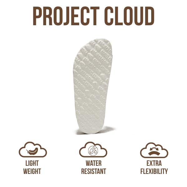 Project Cloud صندل مسطح نسائي من جلد طبيعي من مشروع كلاود 2025 أساسيات الشاطئ صندل نسائي من فوم الذاكرة أساسيات العطلة للنساء (فينيتا، أبيض، 10) - Image 4