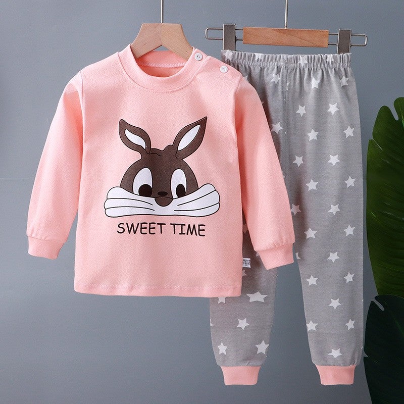Home Clothes Cotton Suit 2024 Autumn Long Sleeve Underwear For Boys And Girls Autumn Pants Middle And Big Children Pajamas Children'S Clothing - Image 1