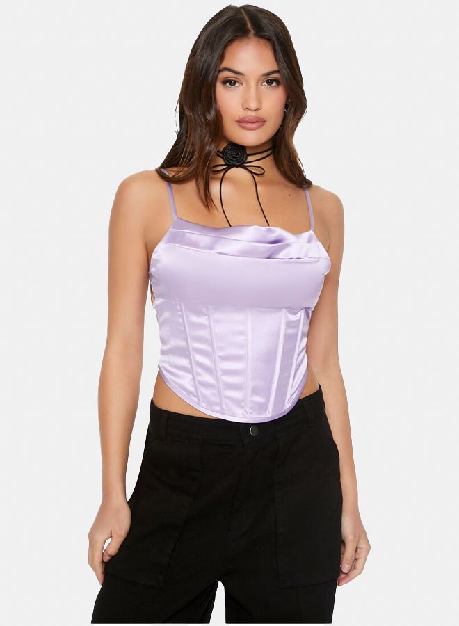 FOREVER 21 Cropped Satin Corset Cami - Image 1