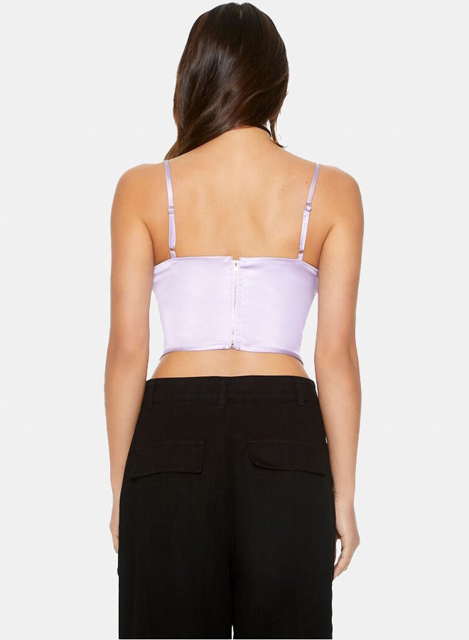 FOREVER 21 Cropped Satin Corset Cami - Image 3