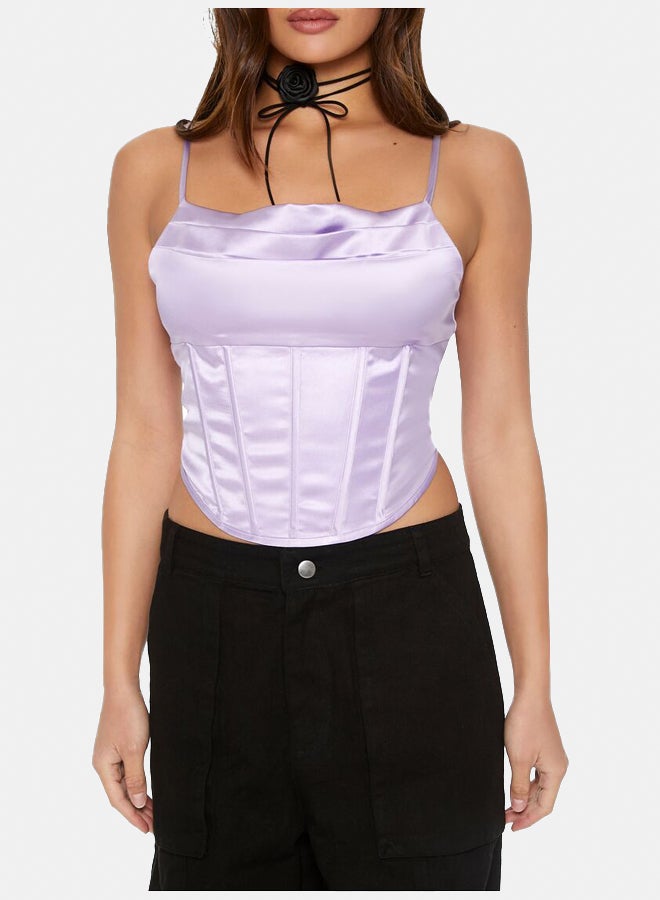 FOREVER 21 Cropped Satin Corset Cami - Image 5