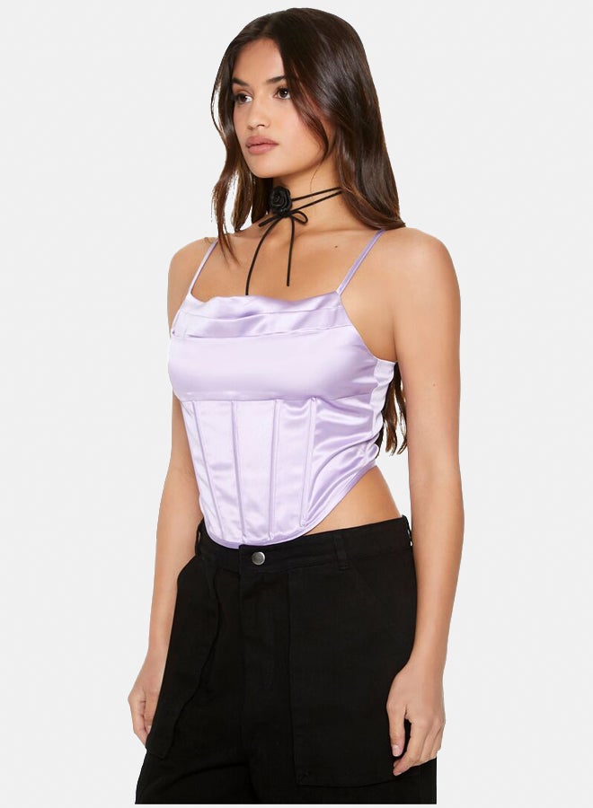 FOREVER 21 Cropped Satin Corset Cami - Image 4