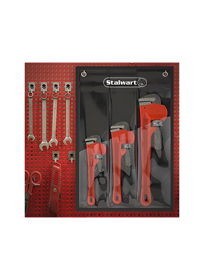 Stalwart - مفتاح ربط الأنابيب 75-HT3012 من Stalwart، مجموعة مكونة من 3 قطع بمقاس 14 بوصة و10 بوصة و8 بوصة - مفاتيح يدوية لتحسين المنزل مع فكين قابلين للتعديل وحقيبة تخزين من - Image 1