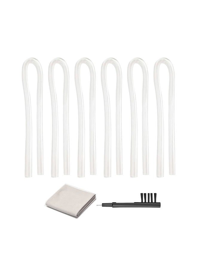 Jofi linkim 6 Pieces Hearing Aid Tubes Replacement Behind The Ear Earmold,Standard Prebent Tubing Size #13 with Cleaning Tool (3.2 * 2mm) - Image 1