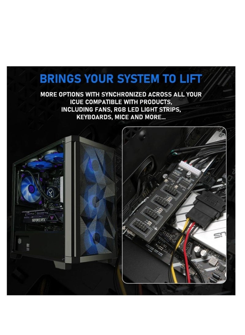 Captaintech 9Pin USB Header Splitter, with SATA Power Cable, 4 Internal USB 2.0 Ports, USB Header Extension Cable, USB 2.0 Splitter Connector, Adapter Port Multiplier for CPU Fans, RGB Lights, WiFi Receiver - Image 2