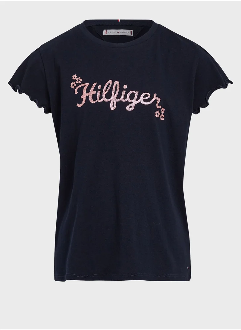 TOMMY HILFIGER Youth Flower Glitter T-Shirt