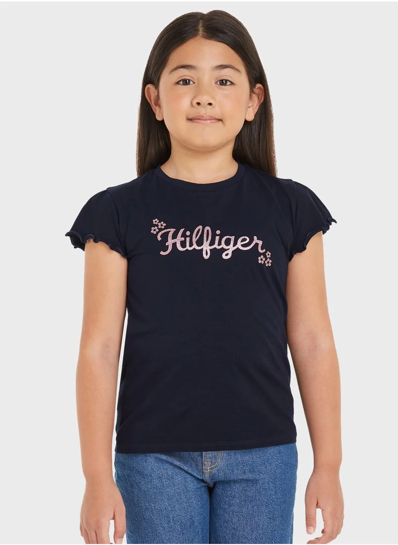 TOMMY HILFIGER Youth Flower Glitter T-Shirt