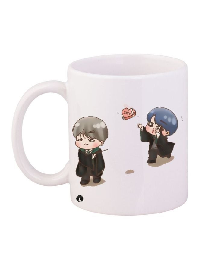 RYN Cartoons Printed Coffee Mug White/Black/Grey 11ounce