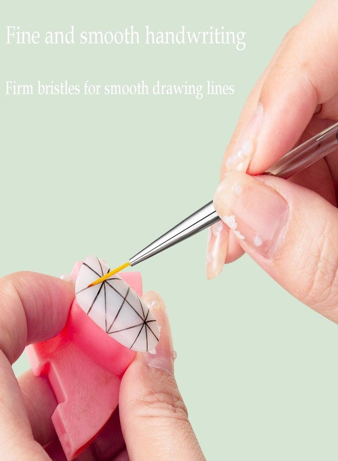 HomTop 9pcs Nail Art Brushes Set - Dual-Ended Dotting Pens & Detail Liner Brushes for DIY Nail Designs, Striping, Painting & Drawing, Professional Manicure Tools for Women & Beginners - Image 3