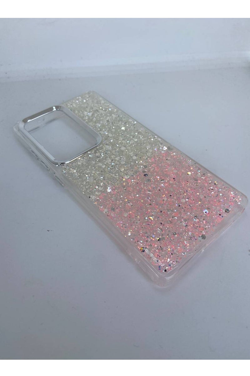 Case For iPhone Case, Clear Glitter Bling Sparkly, Soft TPU Frame Bumper, Hard-Back Cover for Women & Girls, Transparent Protective Phone Case (Glitter Pink & Silver, Samsung Galaxy S25 Ultra) - Image 2