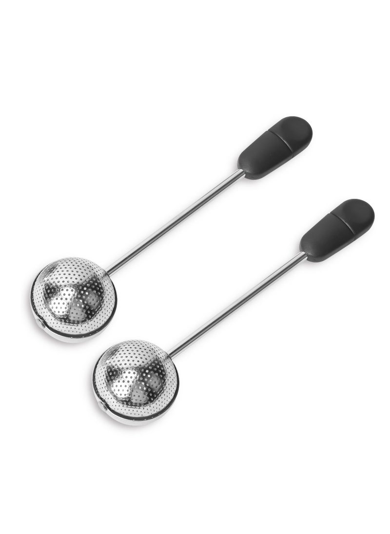 SYOSI - Long Handle Twisting Tea Ball, 2Pcs Premium Tea Infuser Filter for Loose Leaf Tea, Reusable Fine Mesh Tea Interval Diffuser Strainer for Cup and Teapot - Image 1