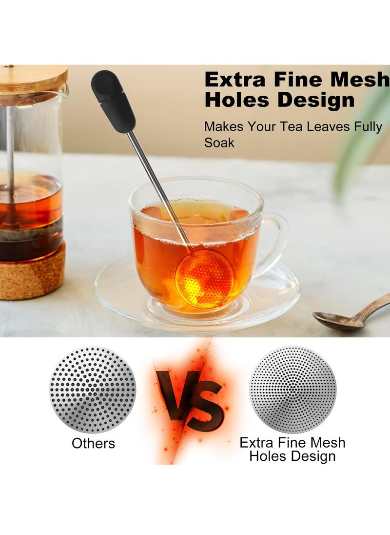 SYOSI - Long Handle Twisting Tea Ball, 2Pcs Premium Tea Infuser Filter for Loose Leaf Tea, Reusable Fine Mesh Tea Interval Diffuser Strainer for Cup and Teapot - Image 1