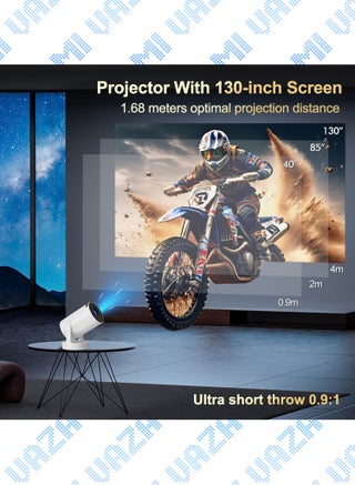 هاي فاي مكبر الصوت LCD بروجيكتور مع 720P- دعم HD 1080P / 4K - 170 ANSI لومن - بروجيكتور ذكي مع واي فاي 6 وبلوتوث 5.0 - أندرويد 11 - مسرح منزلي محمول - مناسب للألعاب والمكاتب والأفلام - view 5