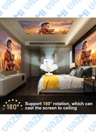 هاي فاي مكبر الصوت LCD بروجيكتور مع 720P- دعم HD 1080P / 4K - 170 ANSI لومن - بروجيكتور ذكي مع واي فاي 6 وبلوتوث 5.0 - أندرويد 11 - مسرح منزلي محمول - مناسب للألعاب والمكاتب والأفلام - view 3