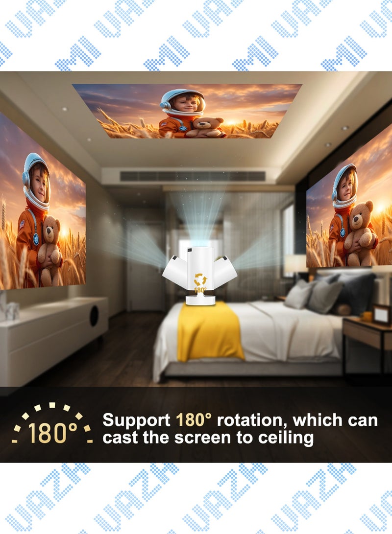 مي فازا جهاز عرض LCD مزود بمكبر صوت عالي الدقة - يدعم دقة عالية 1080 بكسل/4K - 170 لومن ANSI - جهاز عرض ذكي مزود بشبكة واي فاي 6 وبلوتوث 5.0 - يعمل بنظام أندرويد 11 - مسرح منزلي متنقل محمول - مناسب للألعاب والمكتب والأفلام - Image 3