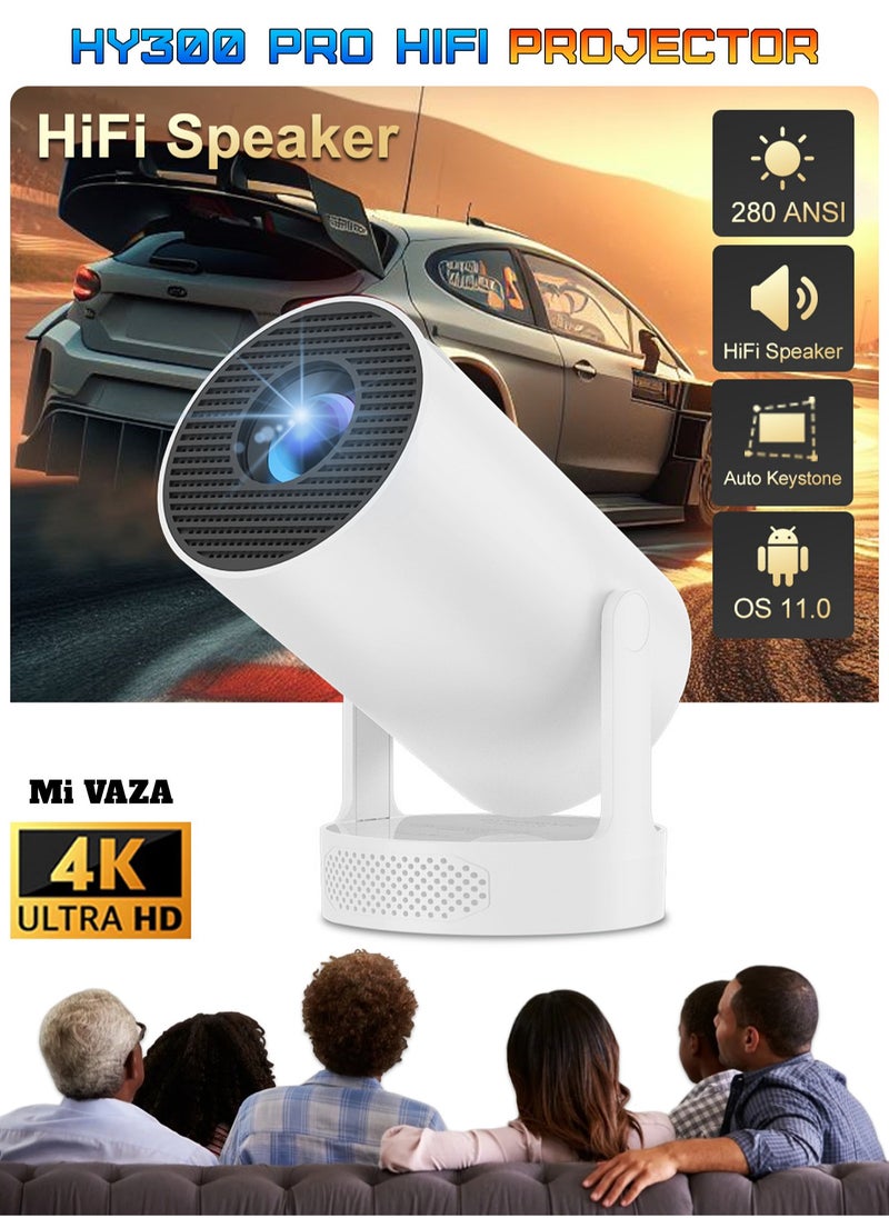 Mi VAZA - Hi-Fi Speaker LCD Projector - Support HD 1080P/4K - 280 ANSI Lumen - Smart Projector with Wifi 6 and Bluetooth 5.0 - Android 11 - Portable Mobile Home Theater - Suitable for Games, Office, Movies - Image 1