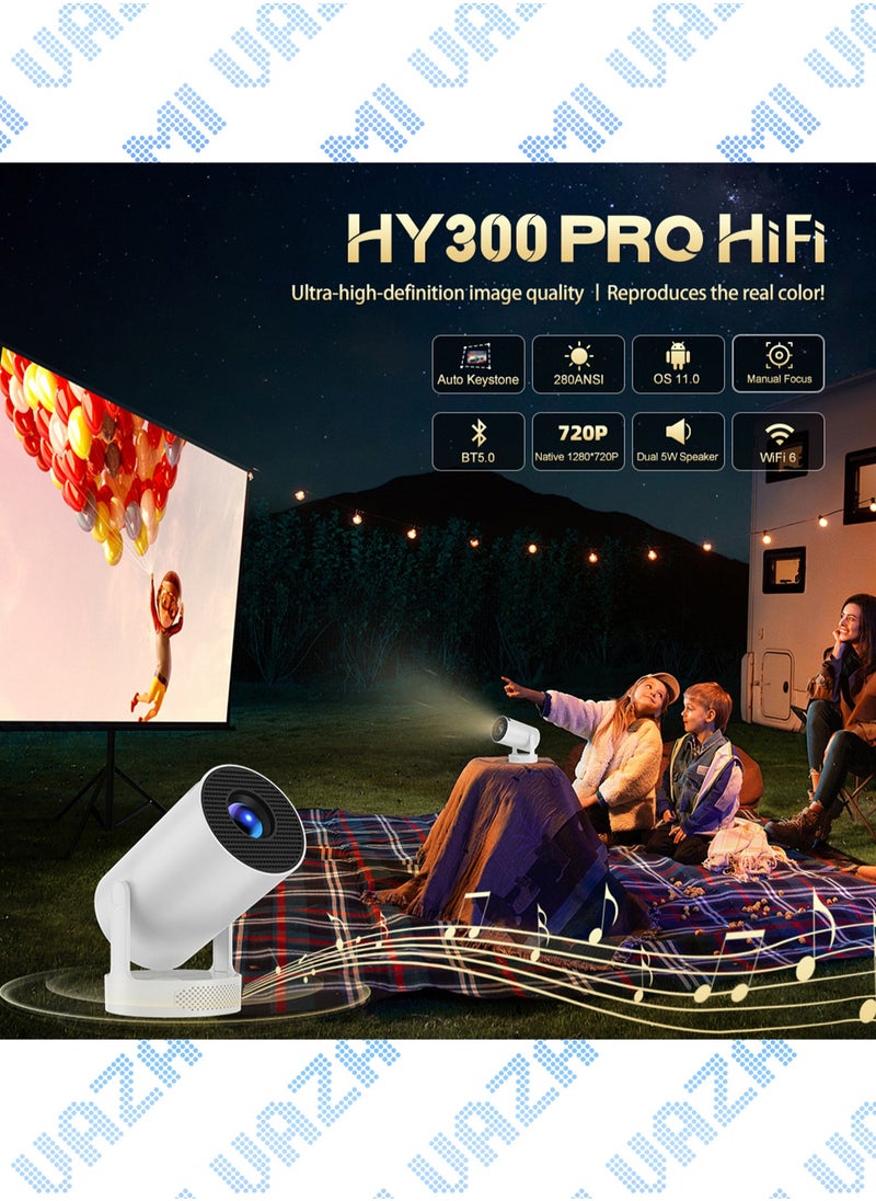 Mi VAZA - Hi-Fi Speaker LCD Projector - Support HD 1080P/4K - 280 ANSI Lumen - Smart Projector with Wifi 6 and Bluetooth 5.0 - Android 11 - Portable Mobile Home Theater - Suitable for Games, Office, Movies - Image 1