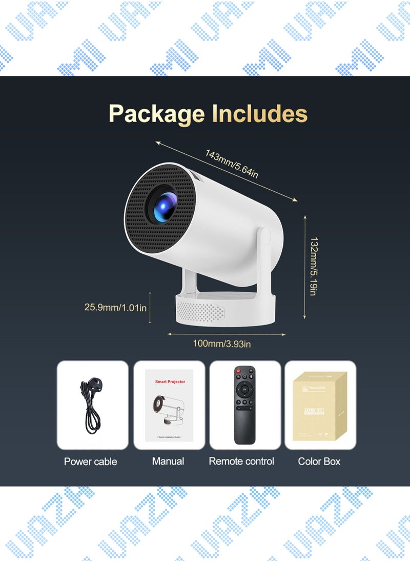 Mi VAZA - Hi-Fi Speaker LCD Projector - Support HD 1080P/4K - 280 ANSI Lumen - Smart Projector with Wifi 6 and Bluetooth 5.0 - Android 11 - Portable Mobile Home Theater - Suitable for Games, Office, Movies - Image 1