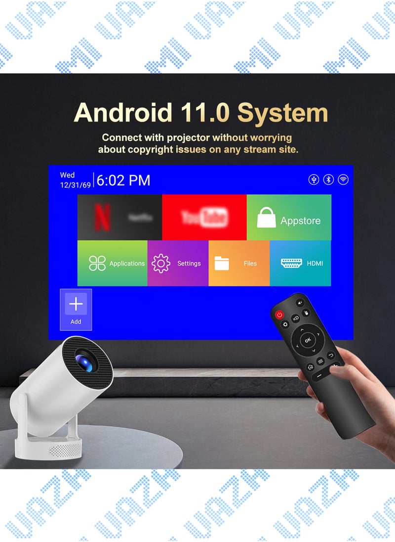 Mi VAZA - Hi-Fi Speaker LCD Projector - Support HD 1080P/4K - 280 ANSI Lumen - Smart Projector with Wifi 6 and Bluetooth 5.0 - Android 11 - Portable Mobile Home Theater - Suitable for Games, Office, Movies - Image 1
