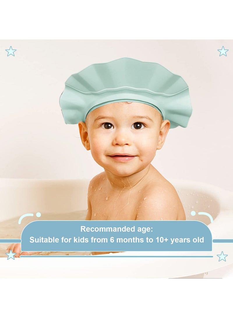 Baby Shower Cap Adjustable Baby Hair Washing Guard Shampoo Hat Bath Shield Visor Hat Eyes and Ears Head Protection Waterproof Soft Silicone Shower Cap for Kids Toddler - Image 5