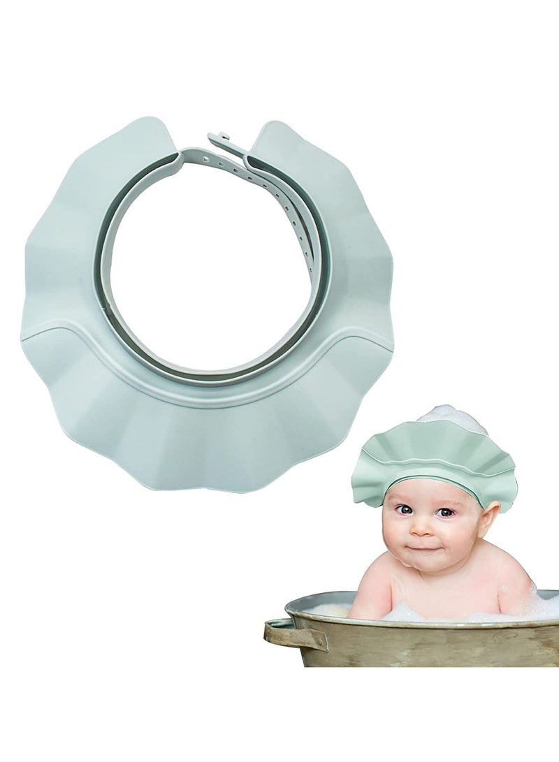 Baby Shower Cap Adjustable Baby Hair Washing Guard Shampoo Hat Bath Shield Visor Hat Eyes and Ears Head Protection Waterproof Soft Silicone Shower Cap for Kids Toddler - Image 1