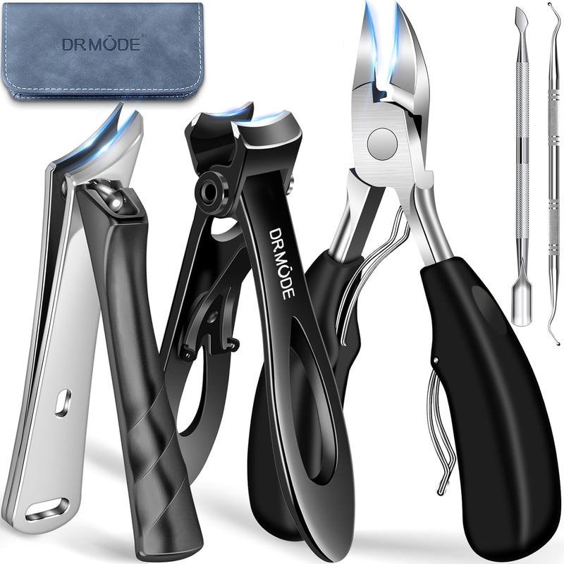DRMODE Toenail Clippers for Thick Toenails, Long Handled Toe Nail Clippers for Thick Nails for Seniors with Wide Opening, Professional Stainless Steel Slanted Curved Ingrown Toenail Clippers for Men - Image 1