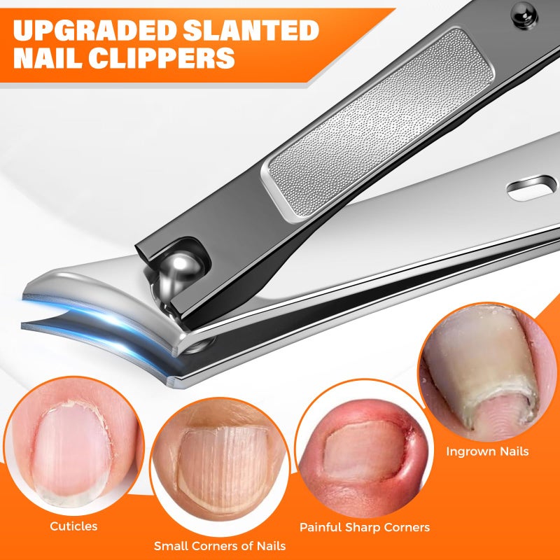 DRMODE Toenail Clippers for Thick Toenails, Long Handled Toe Nail Clippers for Thick Nails for Seniors with Wide Opening, Professional Stainless Steel Slanted Curved Ingrown Toenail Clippers for Men - Image 4