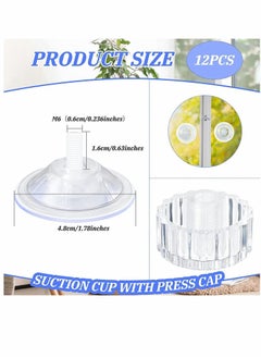 Y&D Nut Suction Cup, Clear Hand Tighten Adjustment Sucker Screw Hook, for Home Glass Table Top Cup 4.8 Cm / 1.78 Inch (12 Pieces)  - Image 2