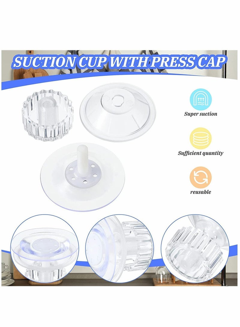 Y&D Nut Suction Cup, Clear Hand Tighten Adjustment Sucker Screw Hook, for Home Glass Table Top Cup 4.8 Cm / 1.78 Inch (12 Pieces)  - Image 3