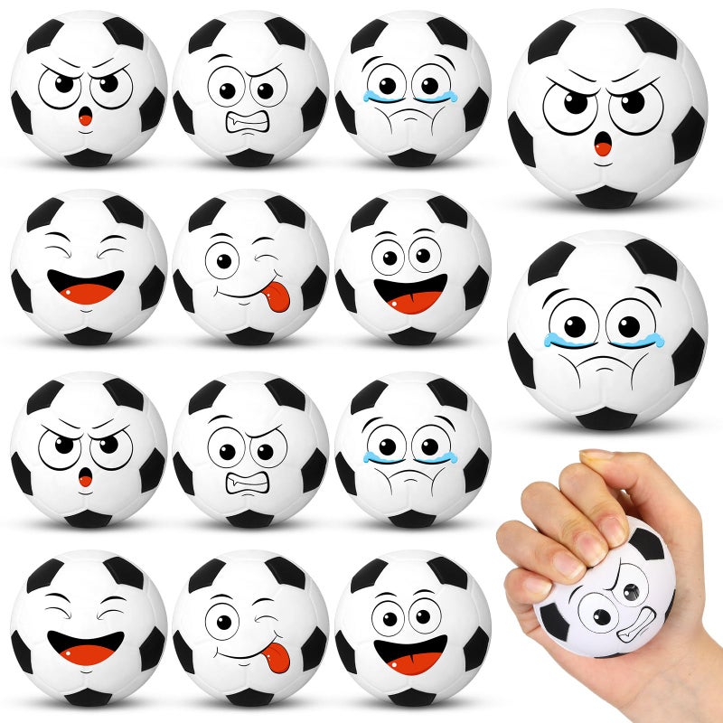 Arrowbash 12 Pcs Small Soccer Stress Balls 325 Mini Face Squeeze Foam Balls for Stress and Anxiety Relief and Sport Party Favors Birthday Gift Decoration - Image 3