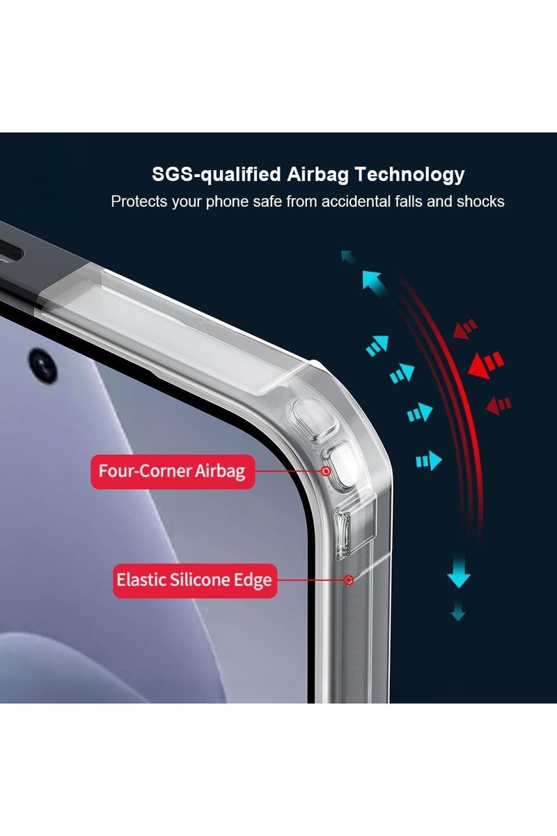 عام غطاء واقي شفاف متوافق مع هاتف Infinix Hot 60 Pro 4G - 【حماية Airbag】 هيكل خارجي شفاف مع حماية عدسة الكاميرا، مزيج PC+TPU، إطار مقاوم للصدمات وغطاء خلفي متين. - Image 2