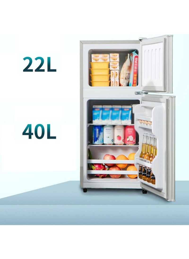 ICONA - Icona Mini Fridge, 90L Double Door Refrigerator Freezer with Heavy Duty Compressor, Lock & Key – Ideal for Home, Office, and Dorm Use - Image 1