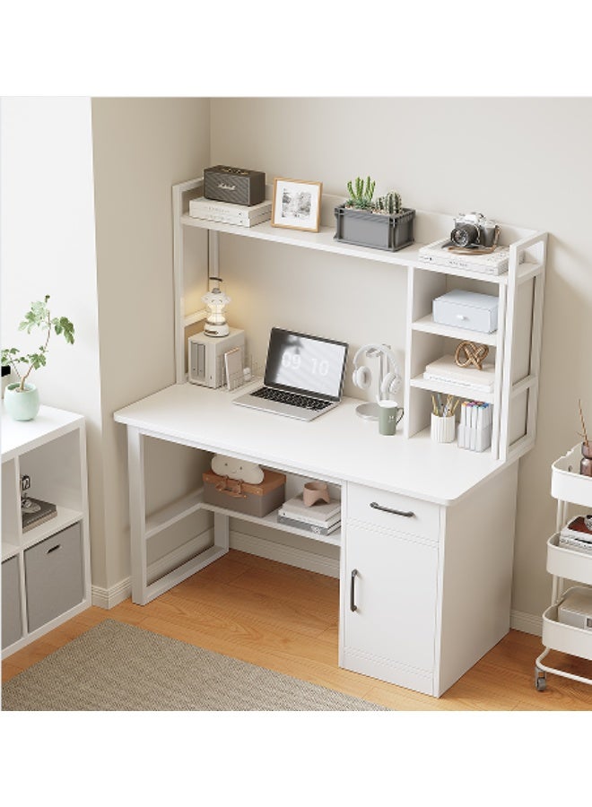 Study Desk with Bookshelf and Storage Cabinet, 2-Tier Laptop Desk for Small Spaces, Simple Computer Desk for Computer Gaming, Writing, Student and Home Office Organization (YN116-100cm) - Image 2