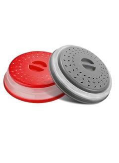 Y&D Microwave Splatter Cover Vented Collapsible Food With Easy Grip Handle, Dishwasher-Safe, BPA-Free Silicone & Plastic, 10.5" Round  - Image 1